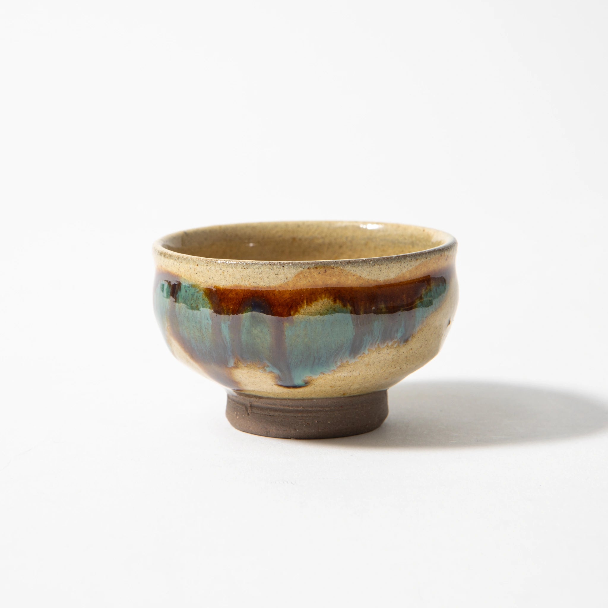 Ryumonji Yaki Pottery Sake Set Sansai Glaze