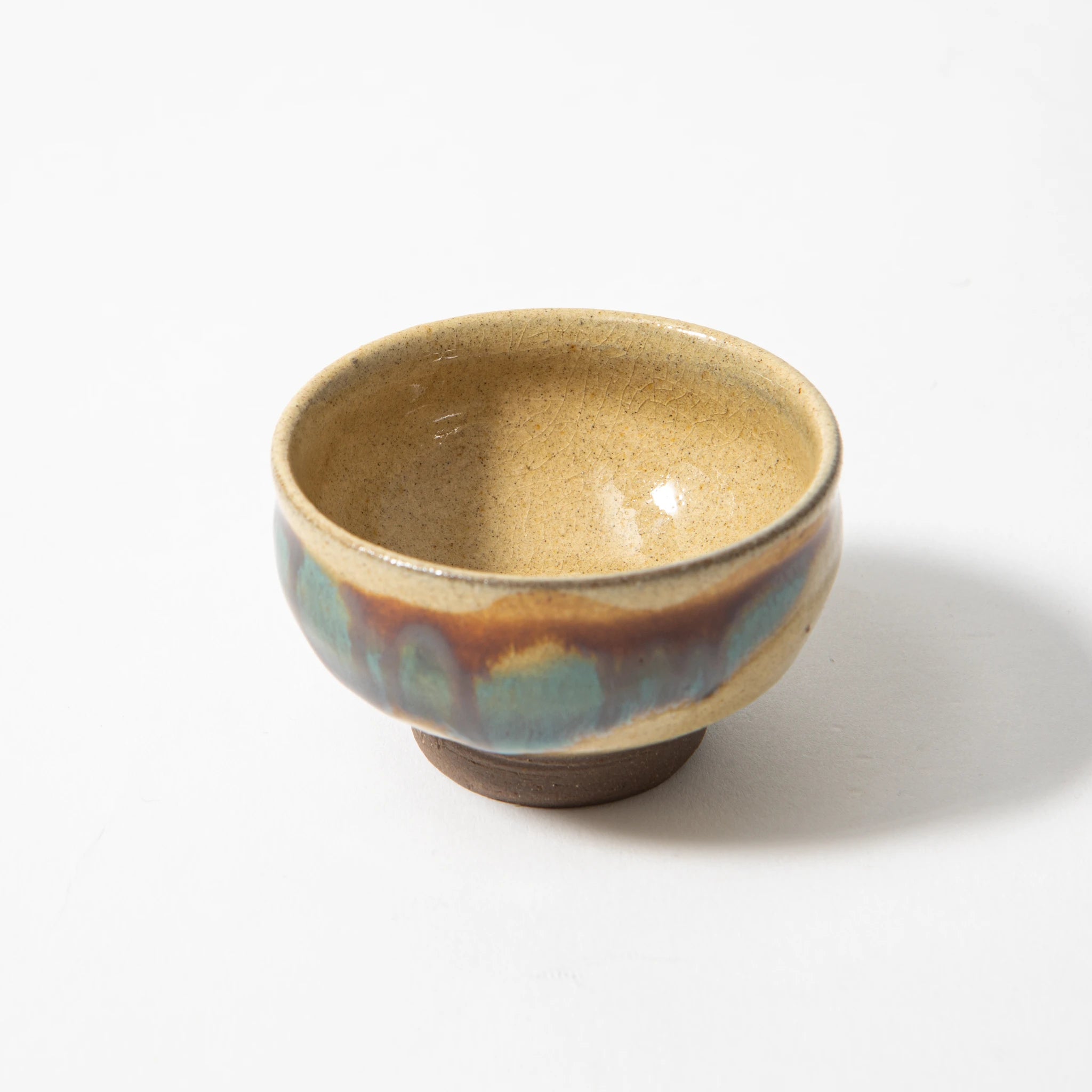 Ryumonji Yaki Pottery Sake Set Sansai Glaze