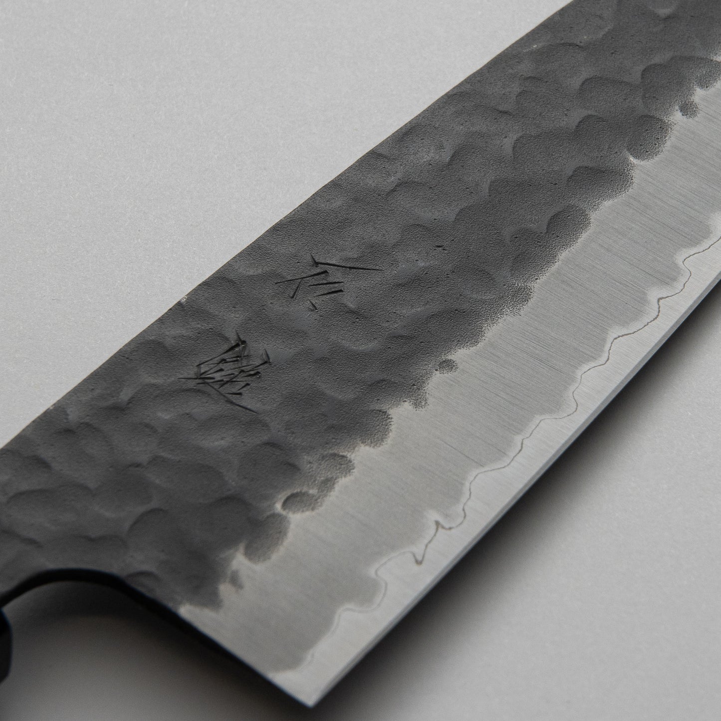 Ishizuchi Blue Super Steel Kurohada Tsuchime Santoku Knife Rosewood Handle