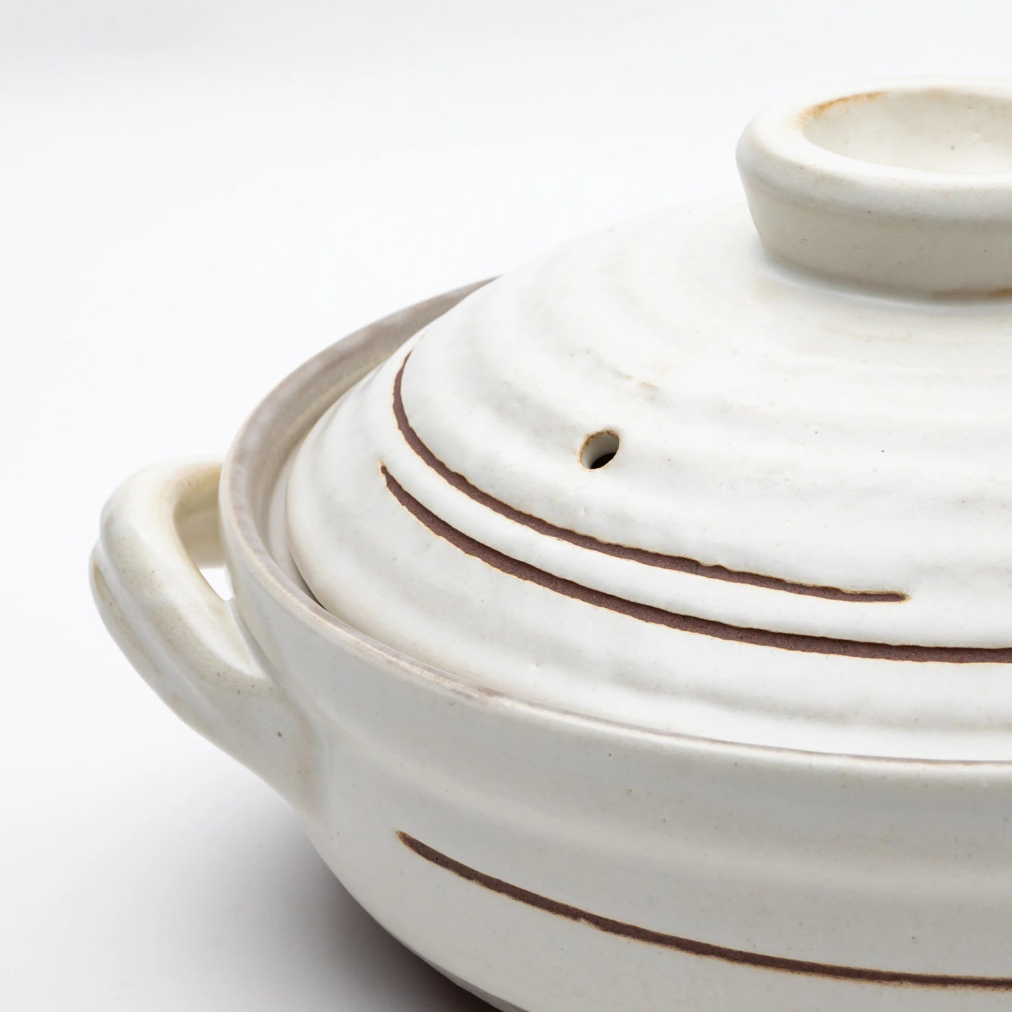 Kakiotoshi White Donabe Clay Pot (3-4 People)