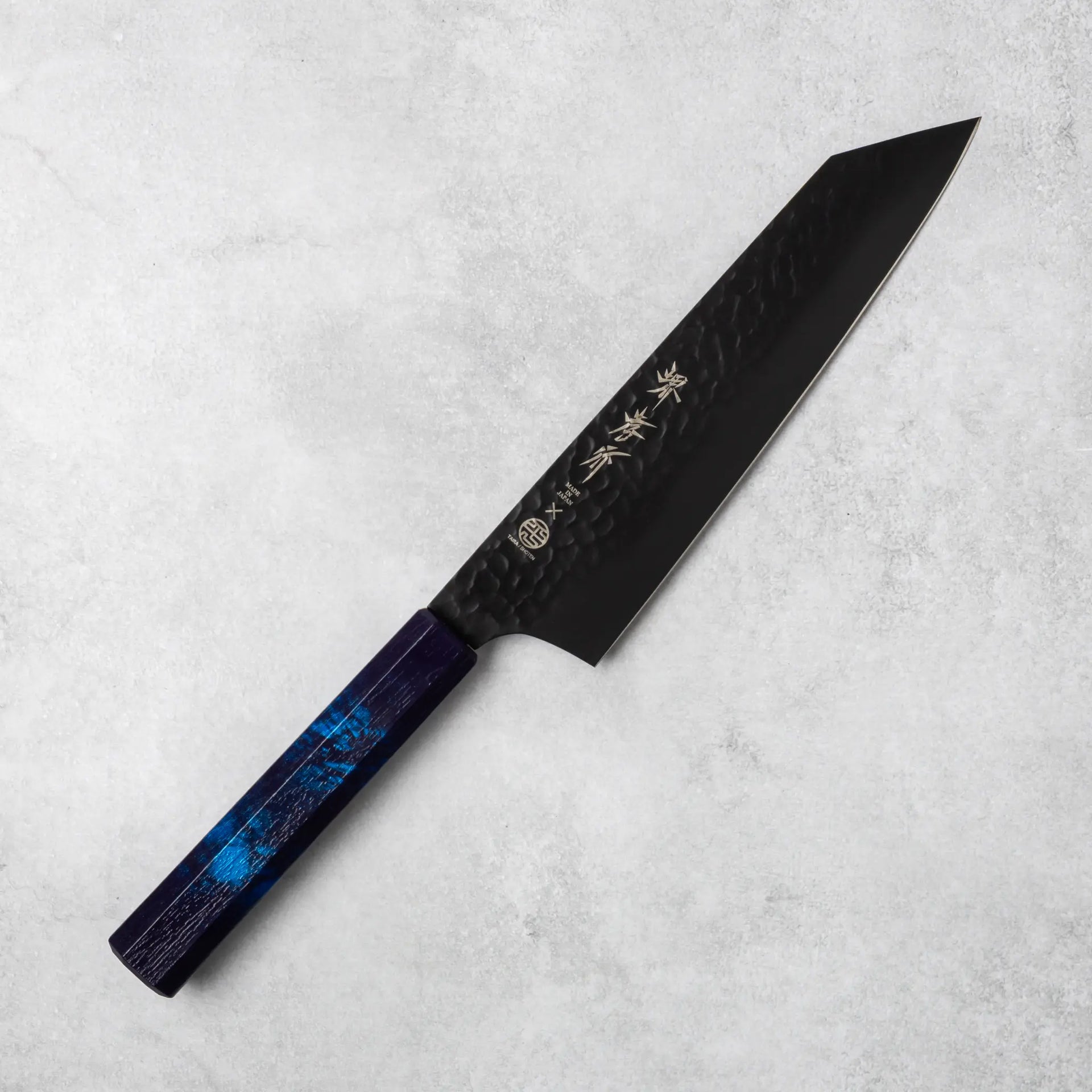 Sakai Takayuki Kurokage VG10 Kengata Chef Knife Blue Handle