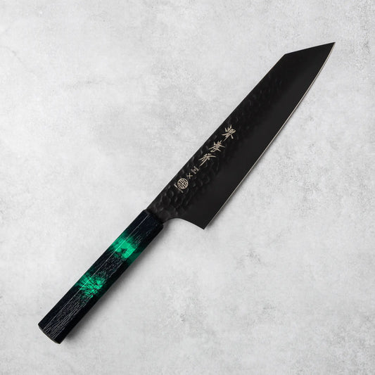 Sakai Takayuki Kurokage VG10 Kengata Chef Knife Green Handle