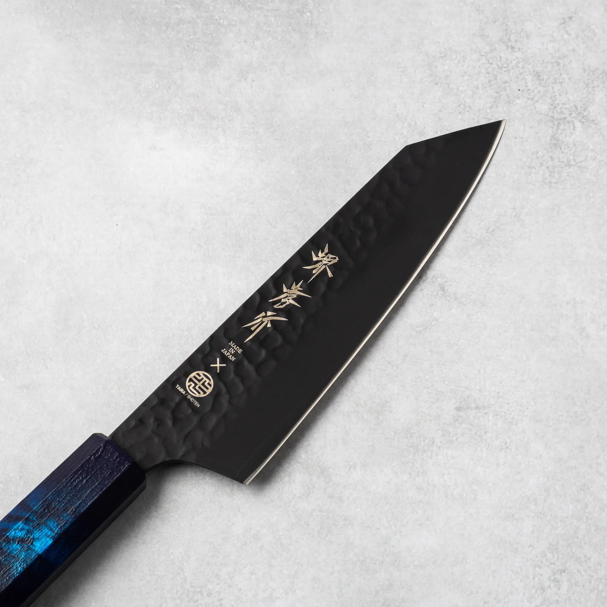 Sakai Takayuki Kurokage VG10 Kengata Santoku Knife Blue Handle