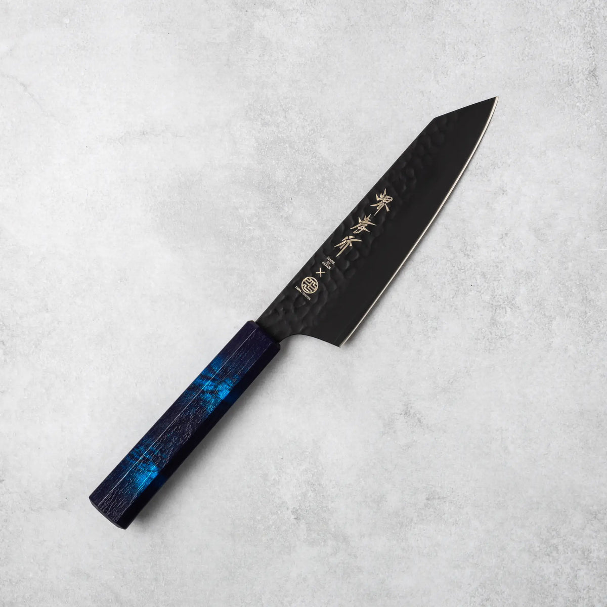 Sakai Takayuki Kurokage VG10 Kengata Santoku Knife Blue Handle