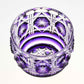 Shimadzu Purple Satsuma Kiriko large sake cup showcasing hand-cut starburst designs.