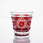 Satsuma Kiriko Sake Glass Crimson