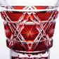 Satsuma Kiriko Sake Glass Crimson