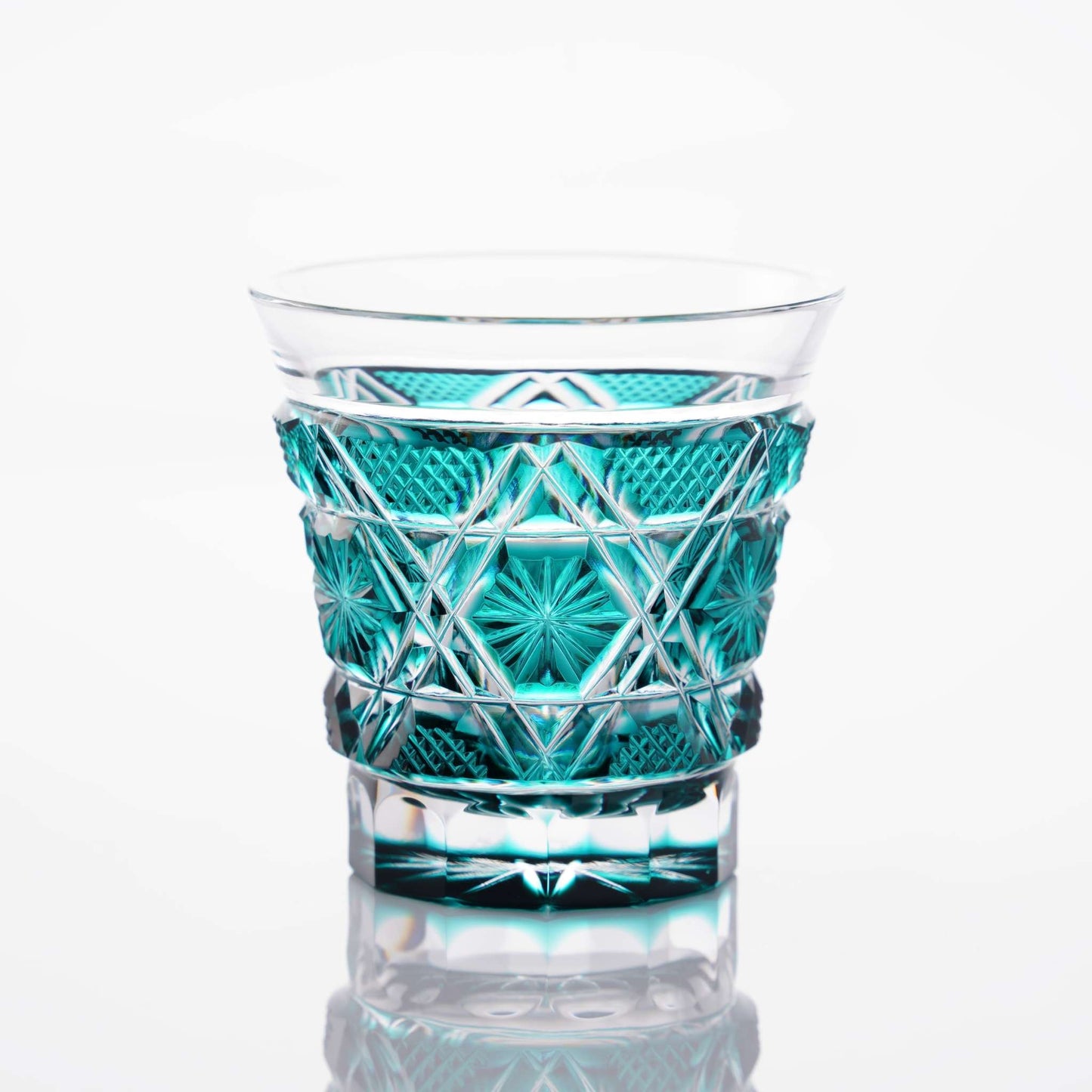 Satsuma Kiriko Sake Glass Green