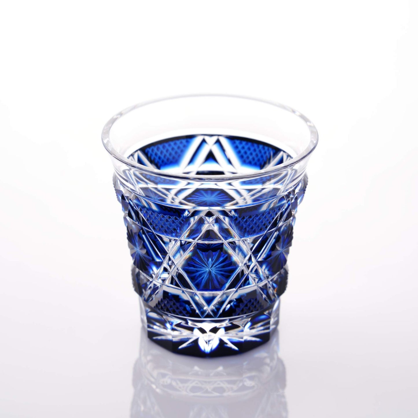 Satsuma Kiriko Sake Glass Indigo