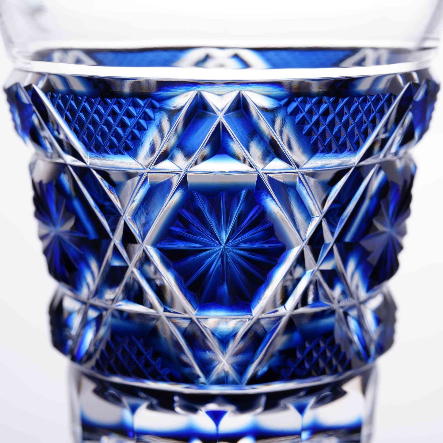 Satsuma Kiriko Sake Glass Indigo