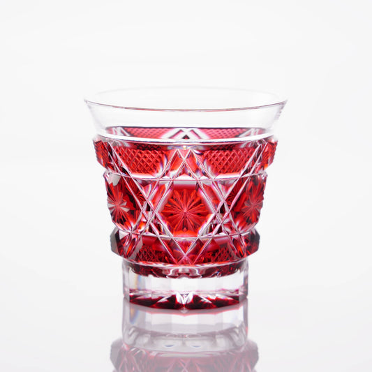 Satsuma Kiriko Sake Glass Red