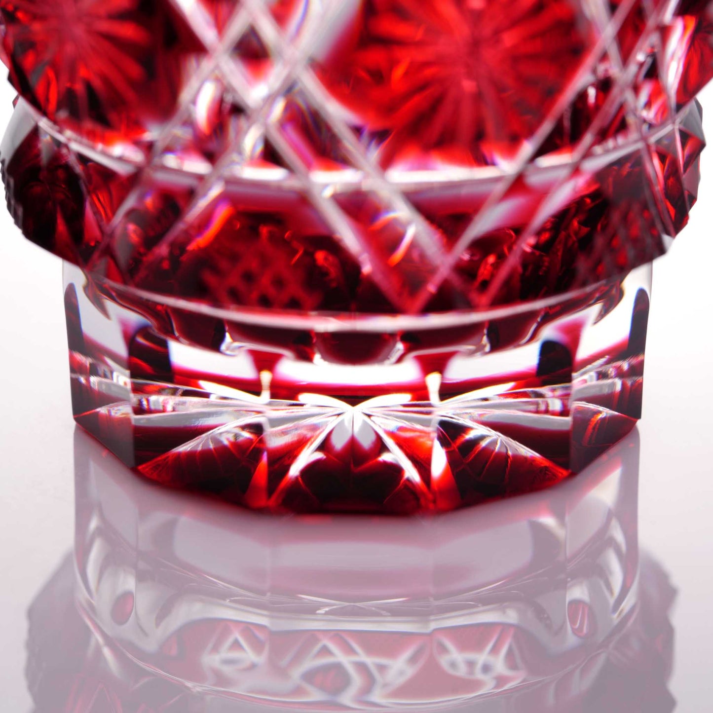 Satsuma Kiriko Sake Glass Red