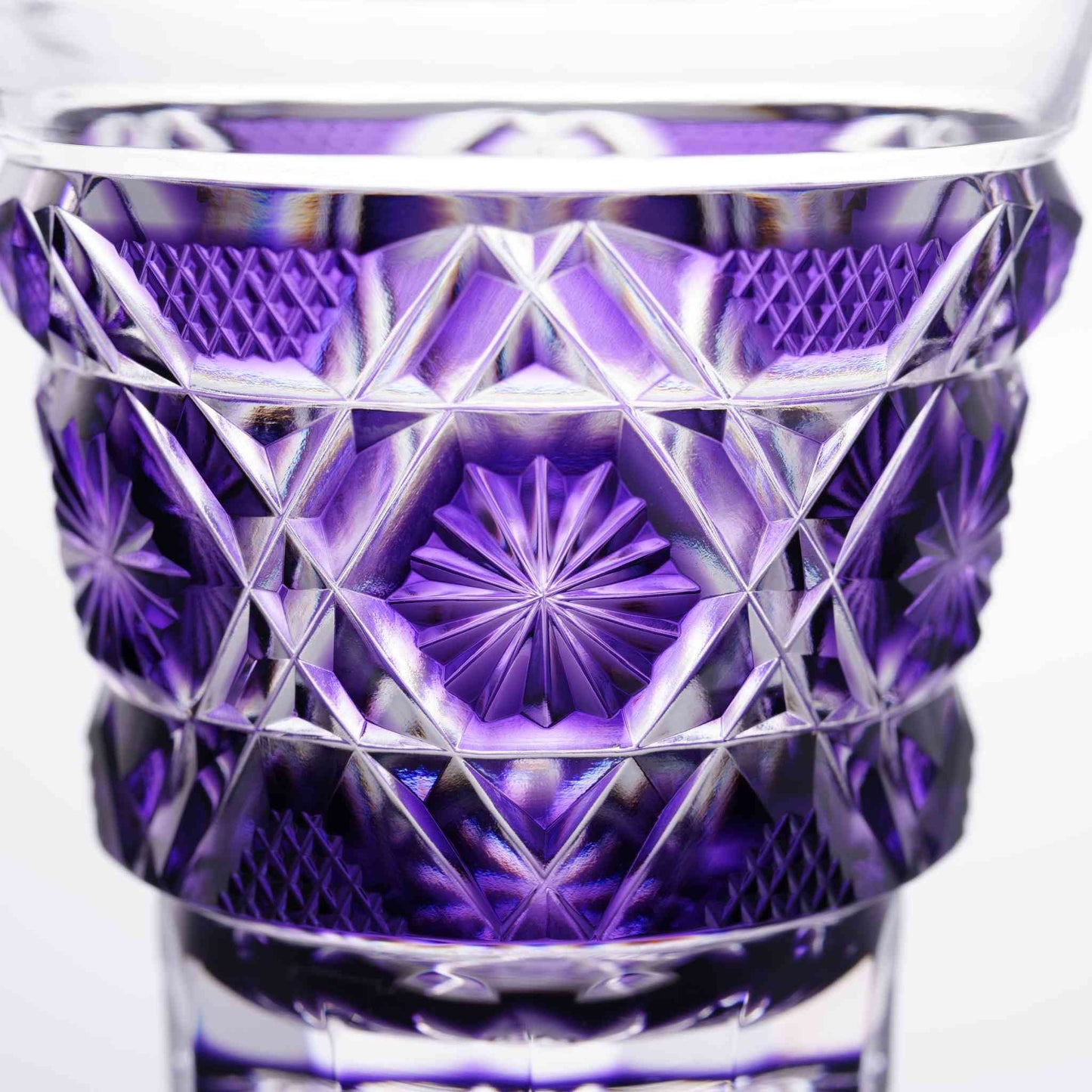 Satsuma Kiriko Sake Glass Shimadzu Purple