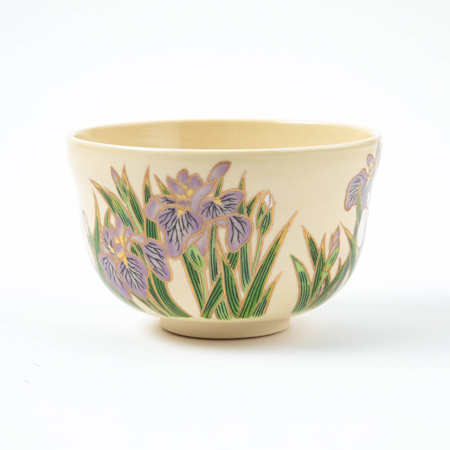 Nisei Matcha Bowl Purple Iris by Eiko Miyaji