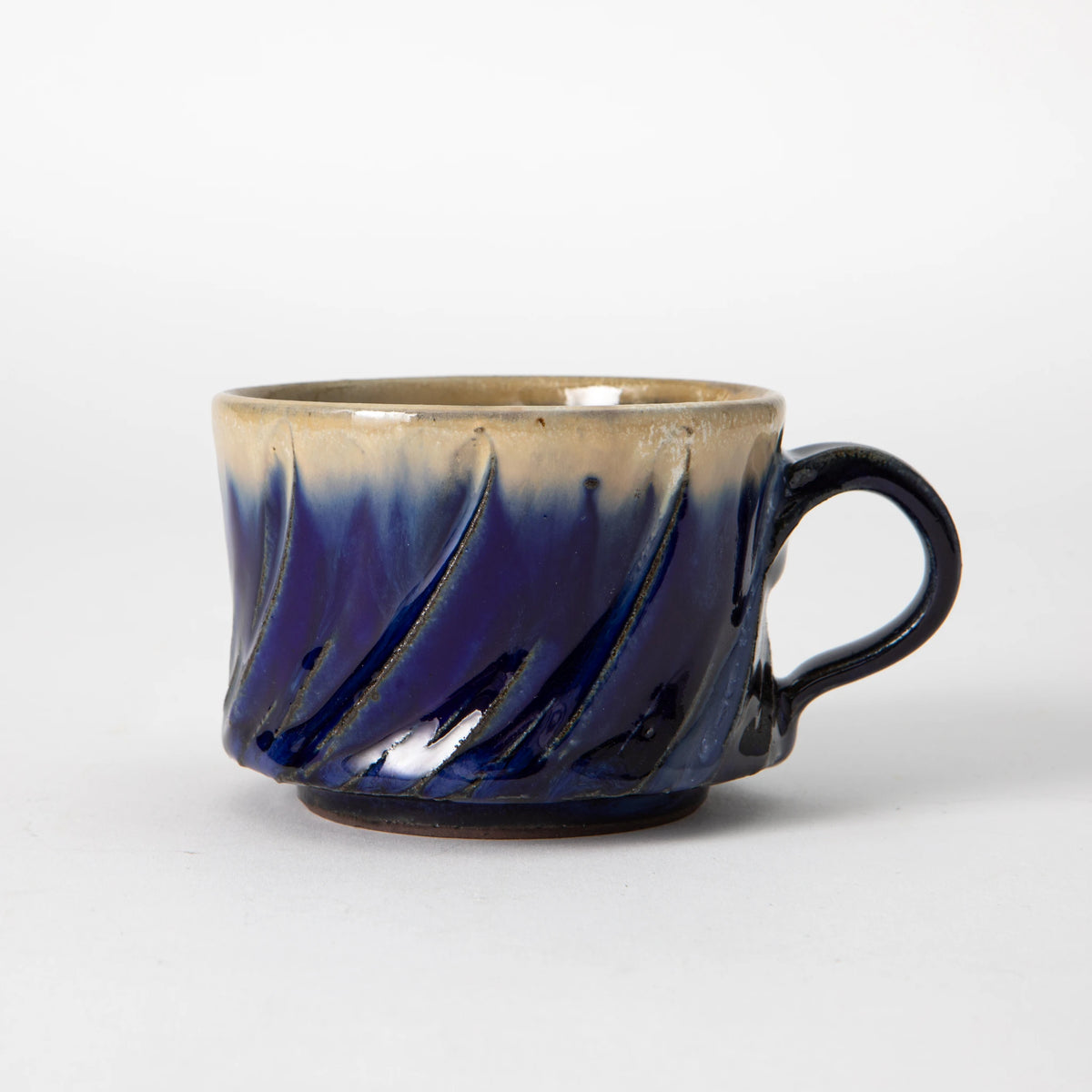 Tamba Ware Large Faceted Mug Lapis Blue Glaze by Shozo Gama | omakase