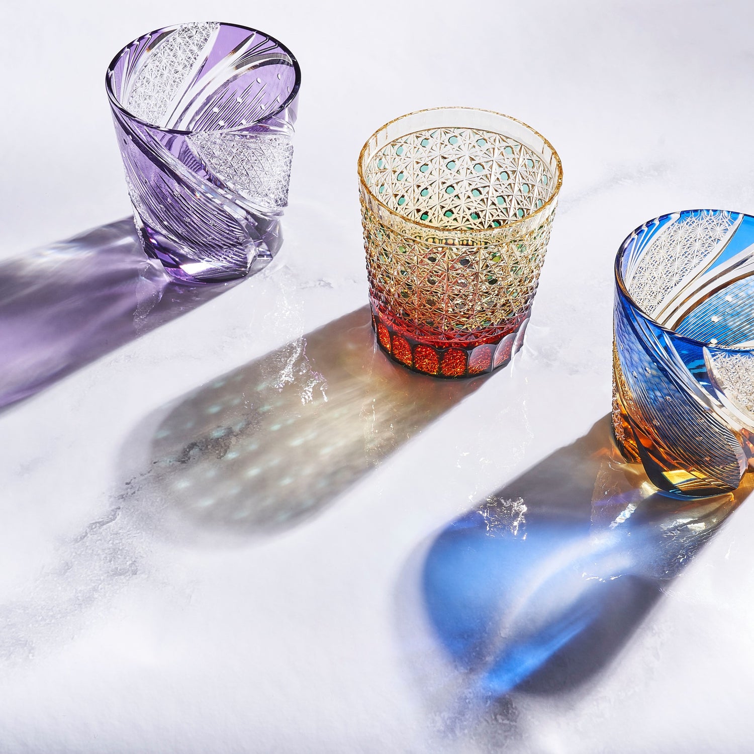 Japanese Edo Kiriko Glacier Whisky Glasses - MASU
