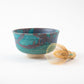 Turquoise blue Tsuyukusa Shigaraki-ware Matcha Tea Bowl with matcha bamboo whisk