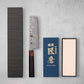 Ishizuchi VG10 Damascus Tsuchime Nakiri Knife and Japanese Whetstone Set