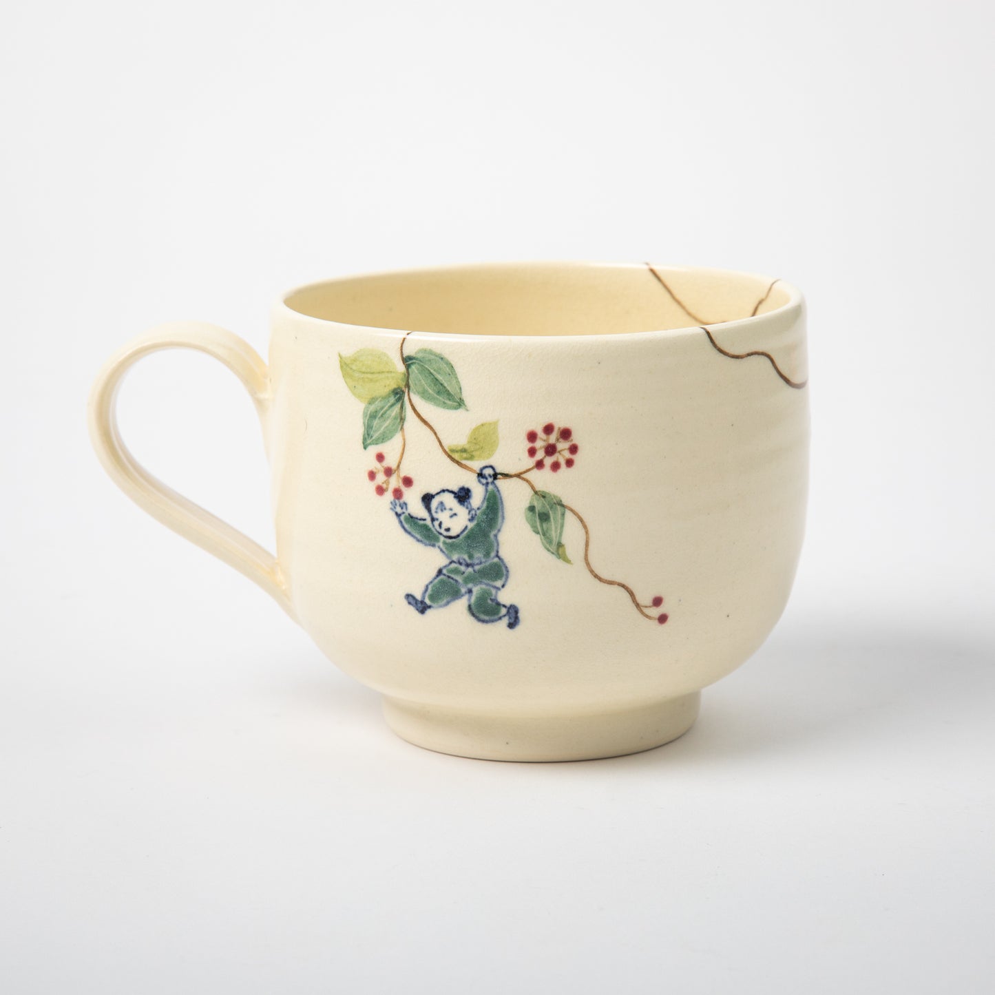 Japanese Handmade Café au Lait Mug with Karako design