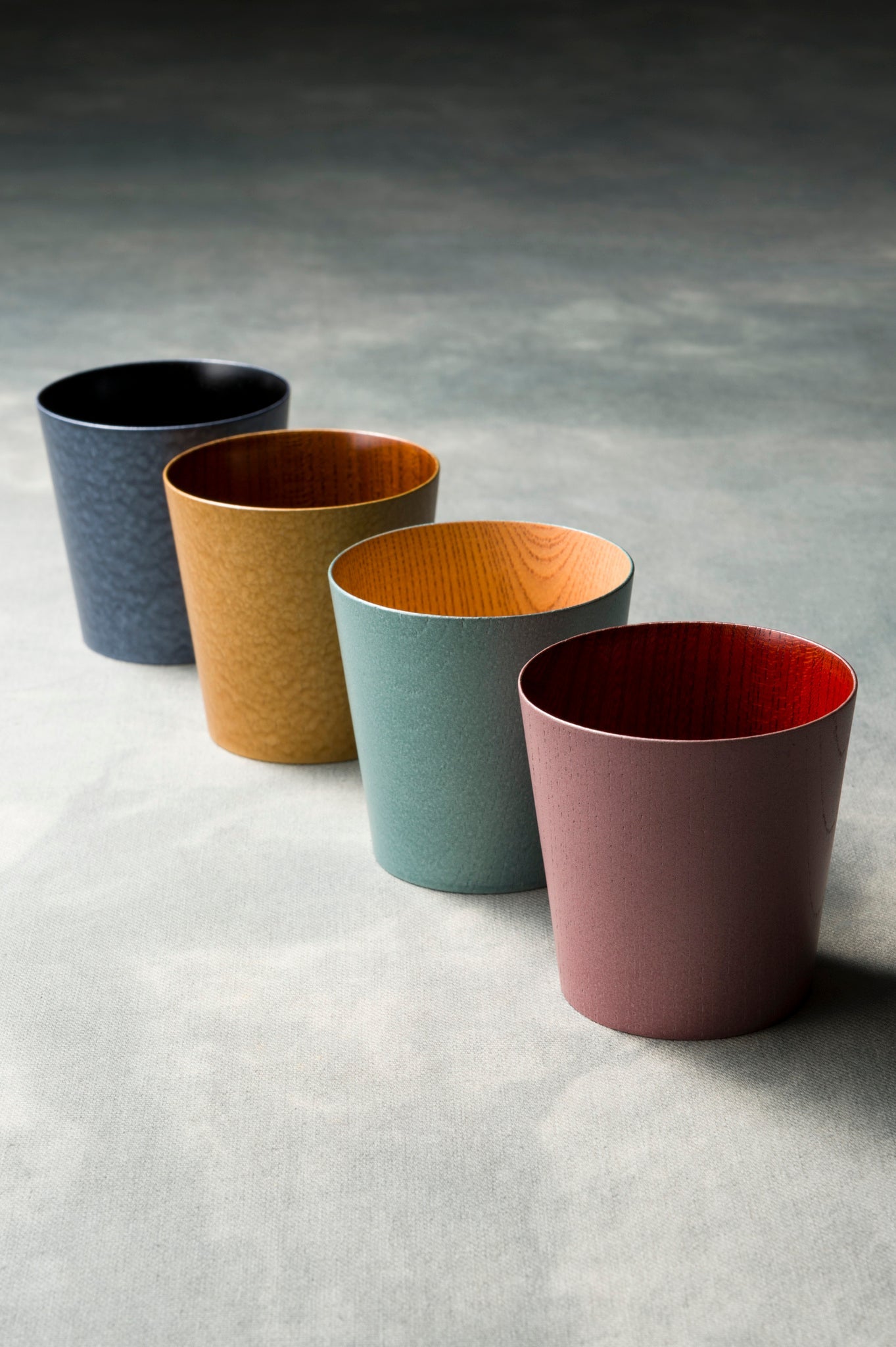 colourful four lacqureware Usturoi Wooden Cup